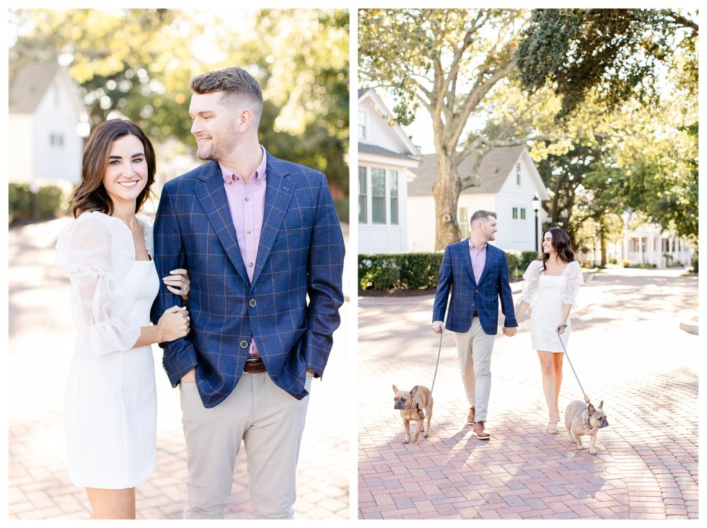 French inspired Engagement Session, Virginia Beach, Historic Cavalier Hotel, French Bulldogs