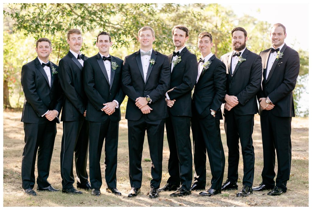 Virginia groom and groomsmen on his wedding day.