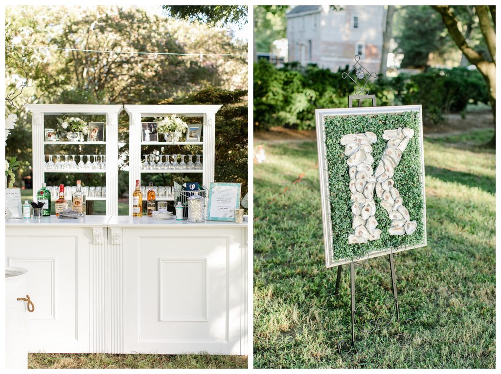 Oyster themed wedding reception on the Eastern Shore of Virginia.