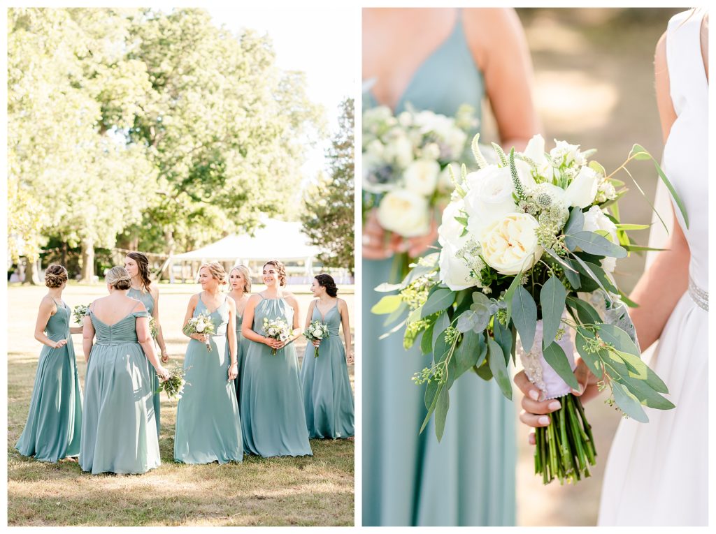 Eastern Shore oyster wedding, September, sage green, soft blue, Elkington Events
